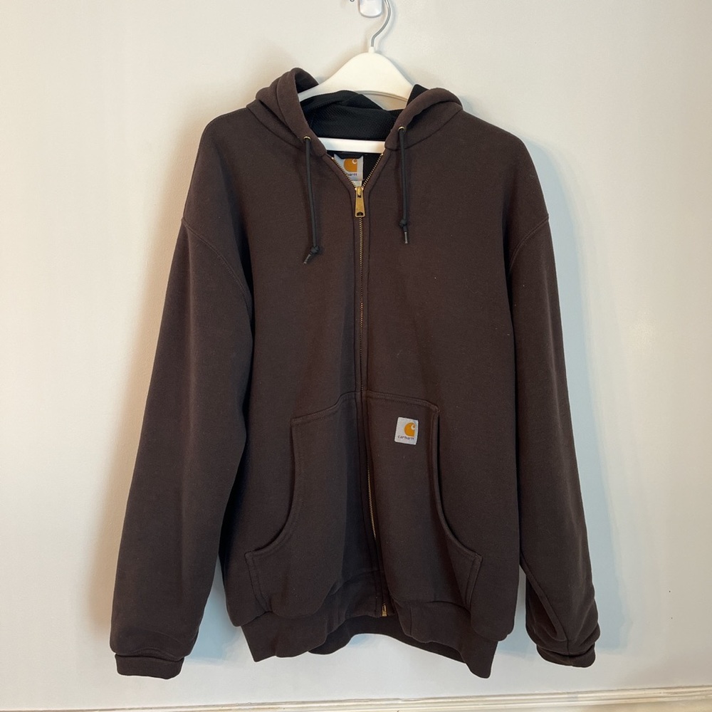 Brown Carhartt Insulated Heavy Zip Up Sweatshirt